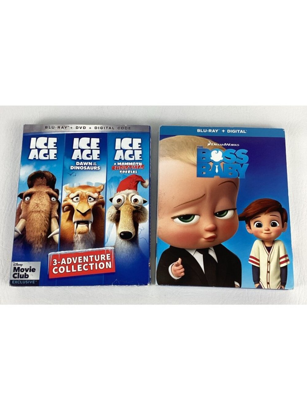 Boss Baby Blu-Ray DVD Ice Age Dawn Of Dinosaurs Mammoth Christmas Sealed